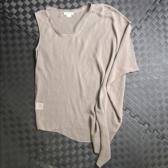 Helmut Lang Gray Asymmetrical Sleeveless Muscle Tee - Picture 1 of 8